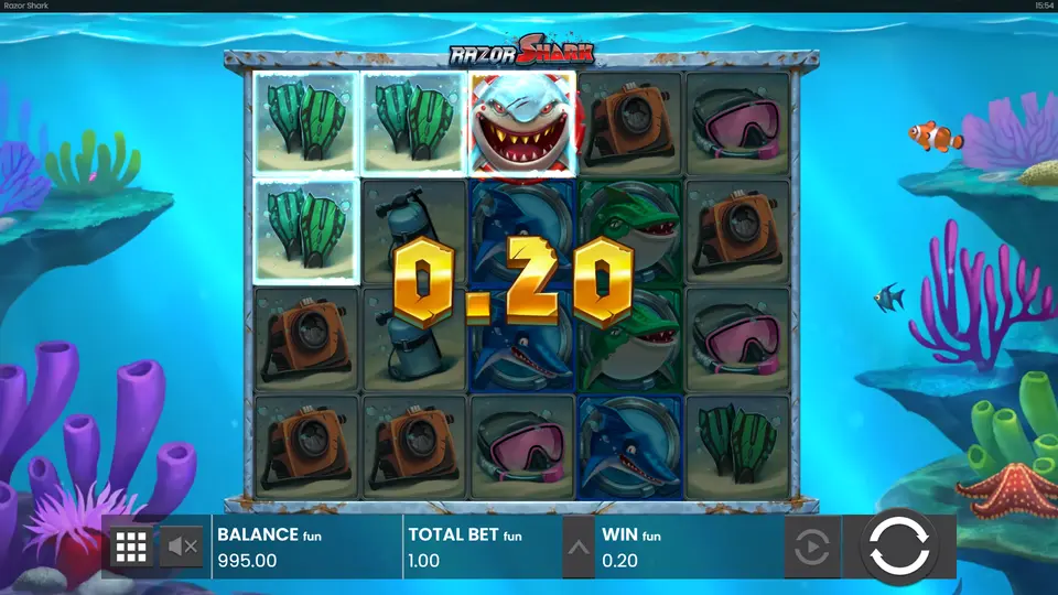 Razor Shark Mystery Stack auf Walze vor der Enthüllung