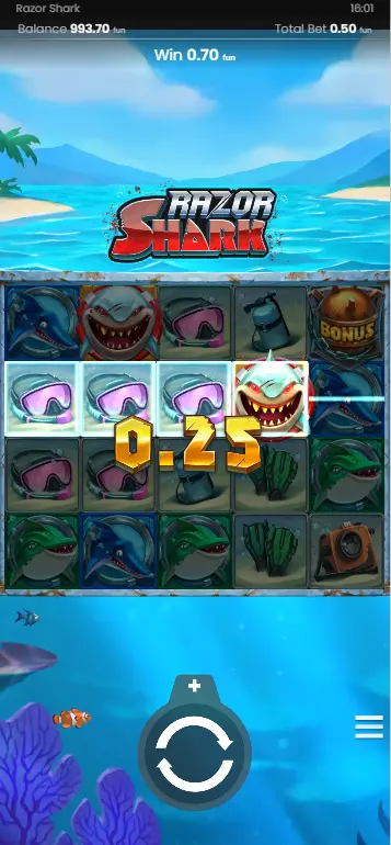 Razor Shark Scatter-Landung – Free Games werden ausgelöst